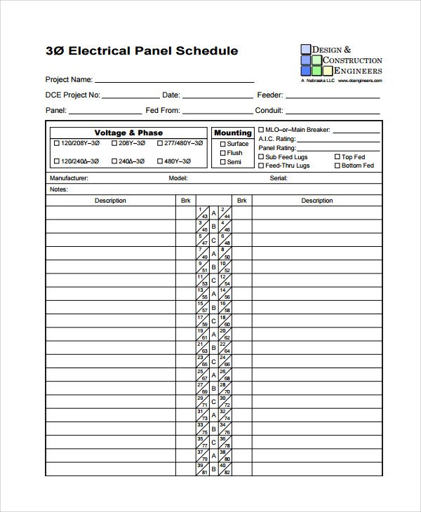 Download Electrical Circuit Breaker Panel Label Template