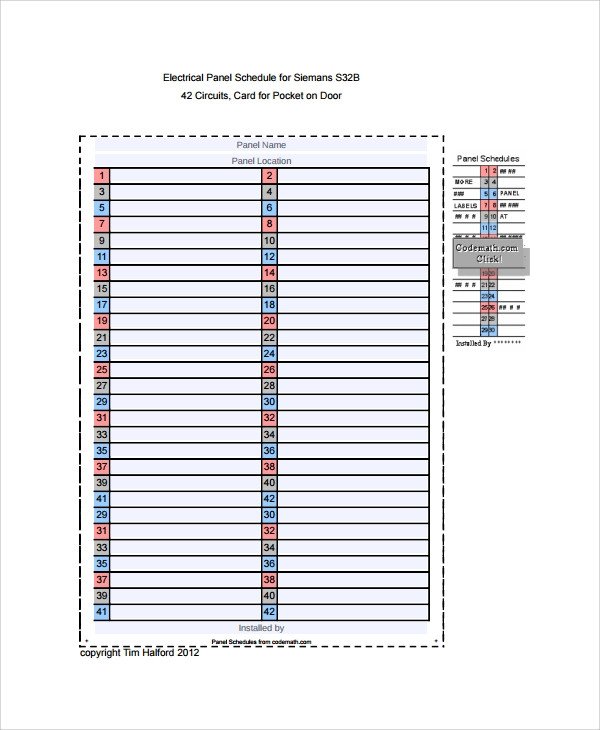 Sample Panel Schedule Template 7 Free Documents