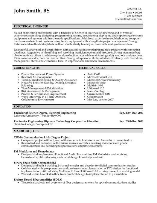 Here to Download this Electrical Engineer Resume
