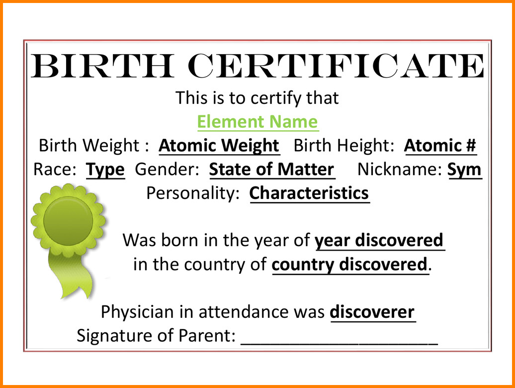 7 element birth certificate