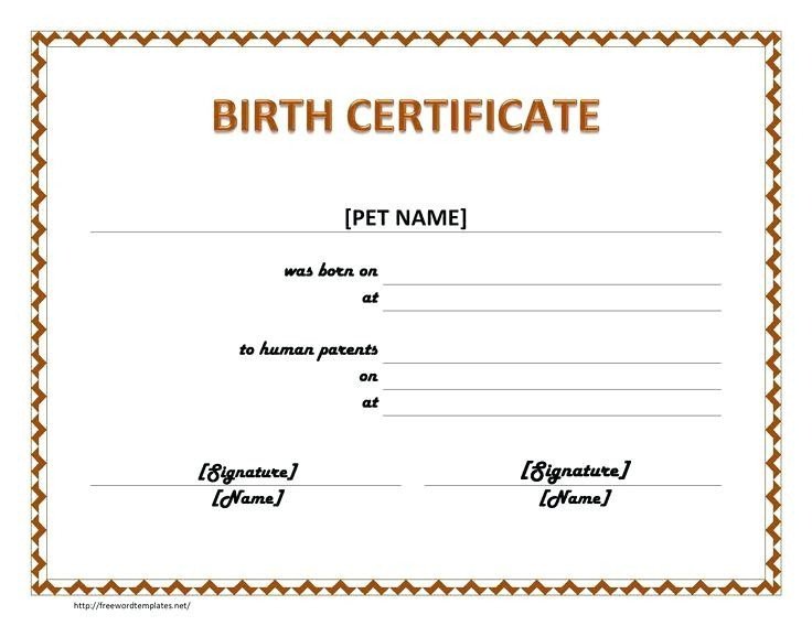 Blank Birth Certificate Template For Elements