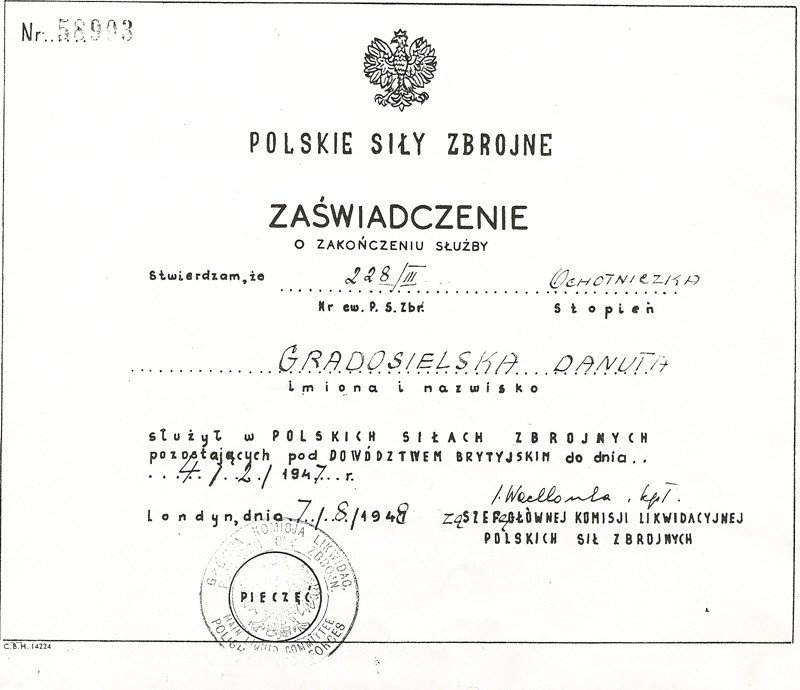 Danutas Maczka’s birth certificate English
