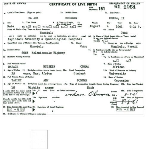 Obama’s Long Form Birth Certificate 2011