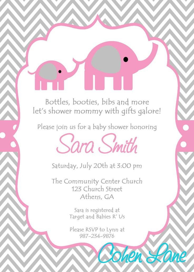 Baby Girl Baby Shower Invitations Templates Party XYZ