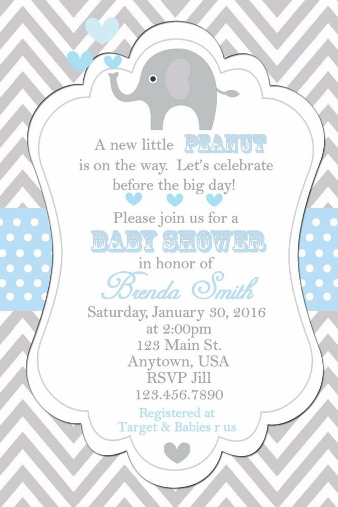 Baby Shower Invitation Elephants Invitation Baby Shower
