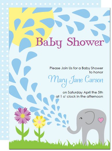 Printable Elephant Baby Shower Invitations Templates