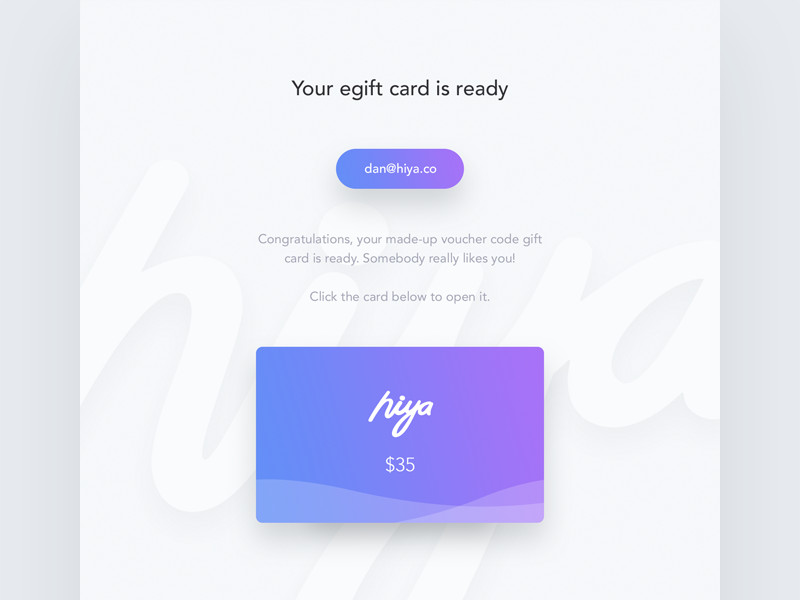 Gift Card Email Template by Dan Baker Dribbble
