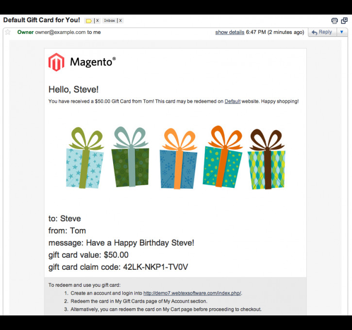 Gift Cards Magento Connect