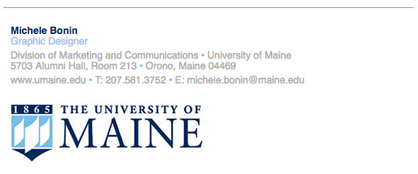 Email signature Branding Toolbox University of Maine