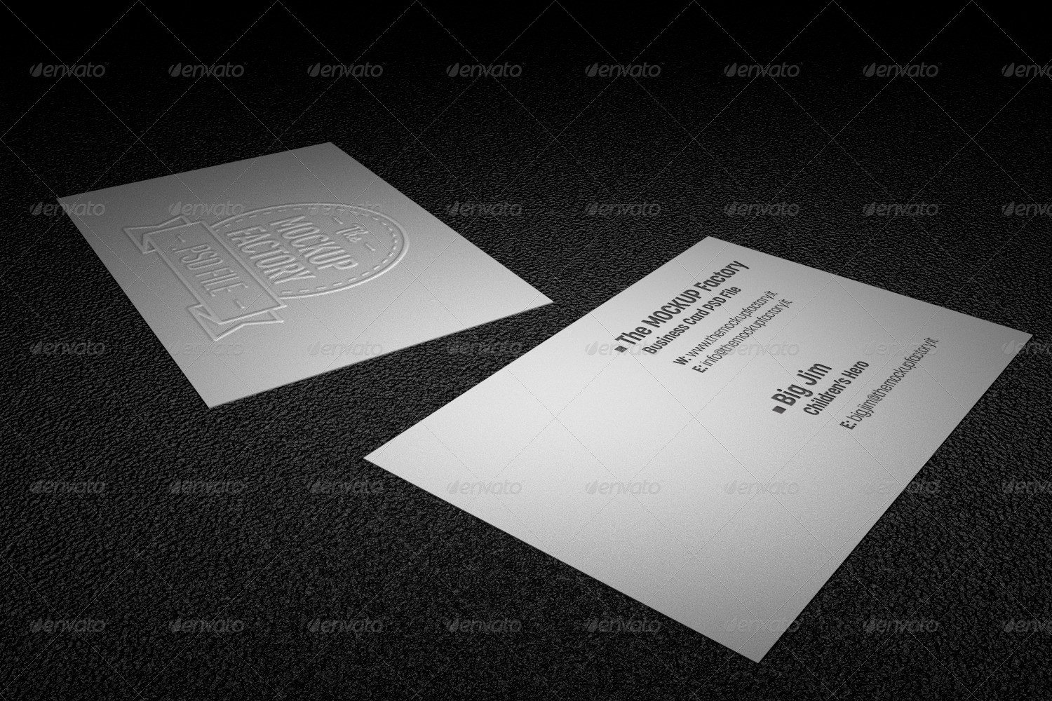 realistic Embossed Business Card MockUp by