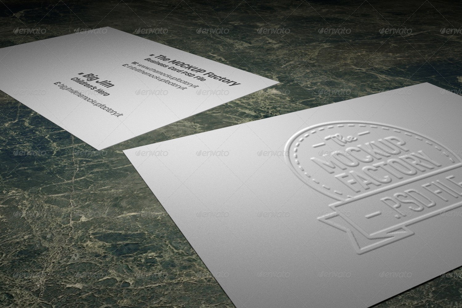 realistic Embossed Business Card MockUp by