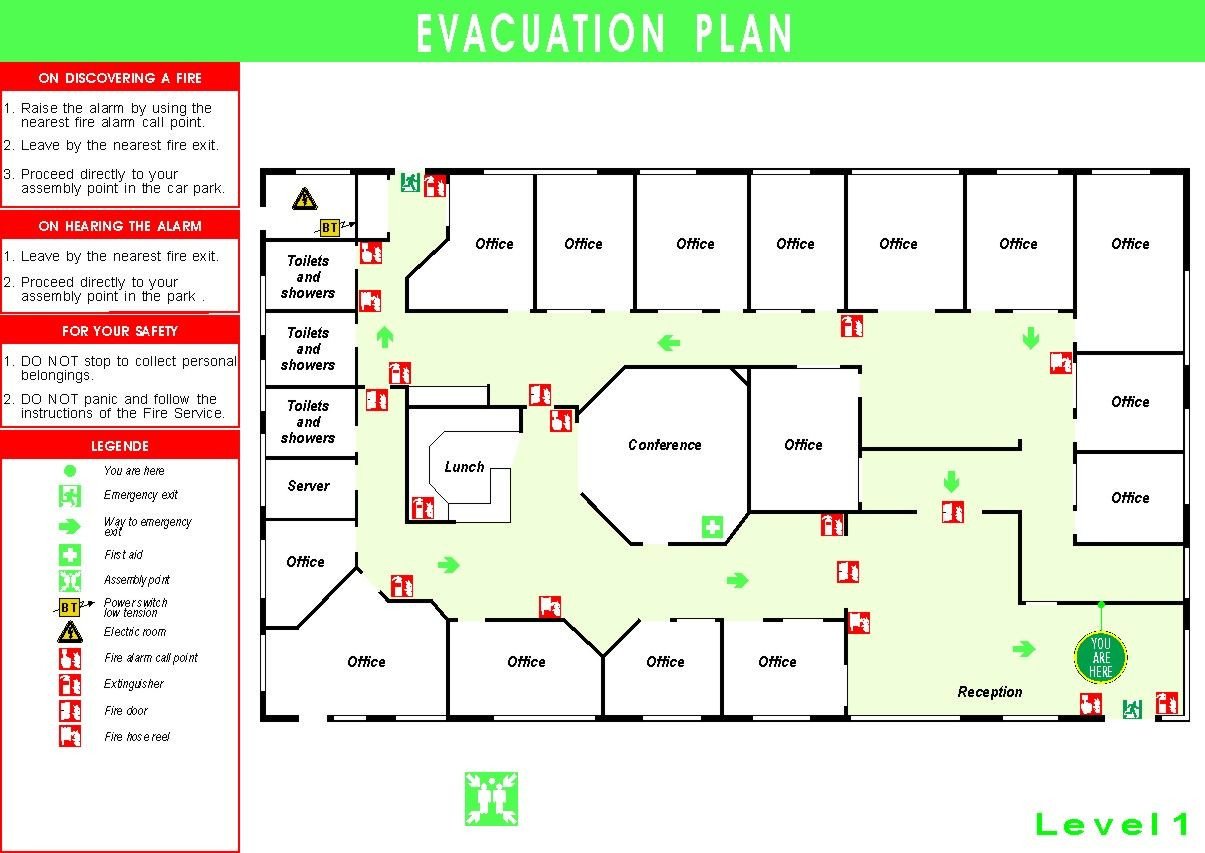 We draw emergency evacuation maps fire escape plans