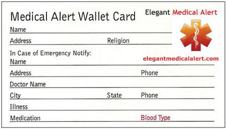 Free Medical ID Wallet Card