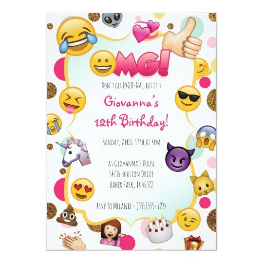 Emoji Birthday Invitation Emoji Themed Invites