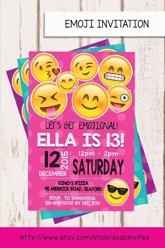 EMOJI BIRTHDAY INVITATION Emojis Emoji Invite by