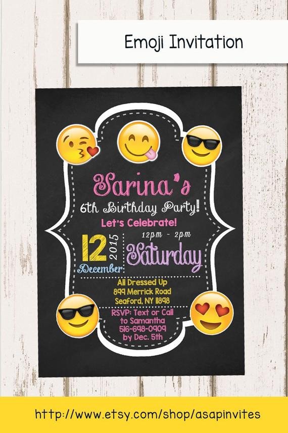 EMOJI BIRTHDAY INVITATION Emojis Emoji Invite Collectibles