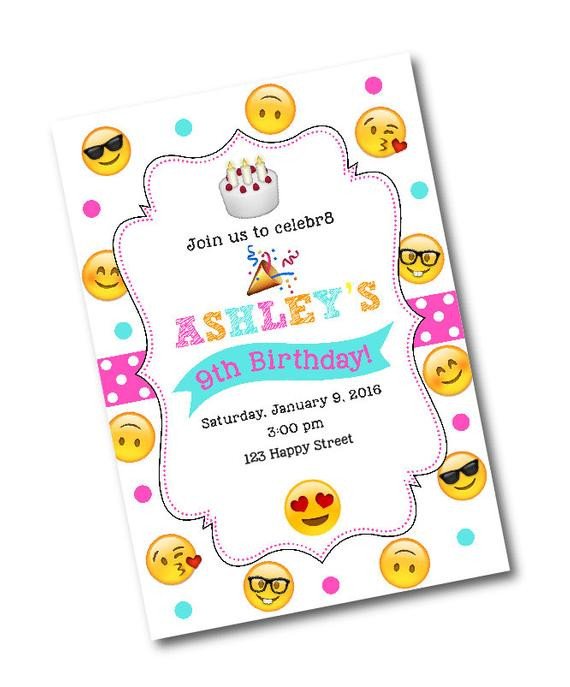 Emoji Birthday Party Invitation Emoji birthday party Emoji