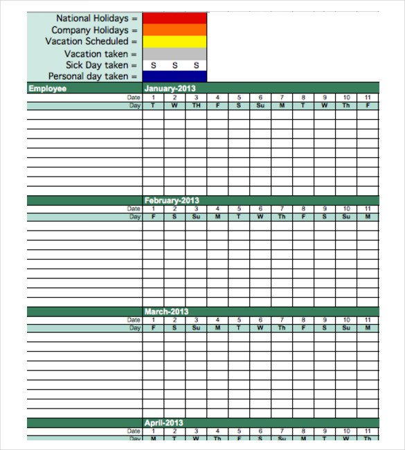 Attendance Tracking Template 10 Free Word Excel PDF