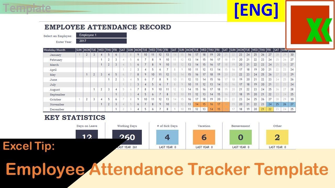 [ENG] Employee Attendance Tracker Template Free Excel