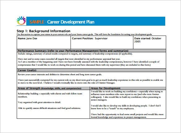 Career Development Plan Template 11 Free Word PDF