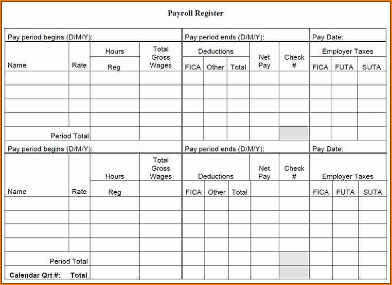 5 payroll register template