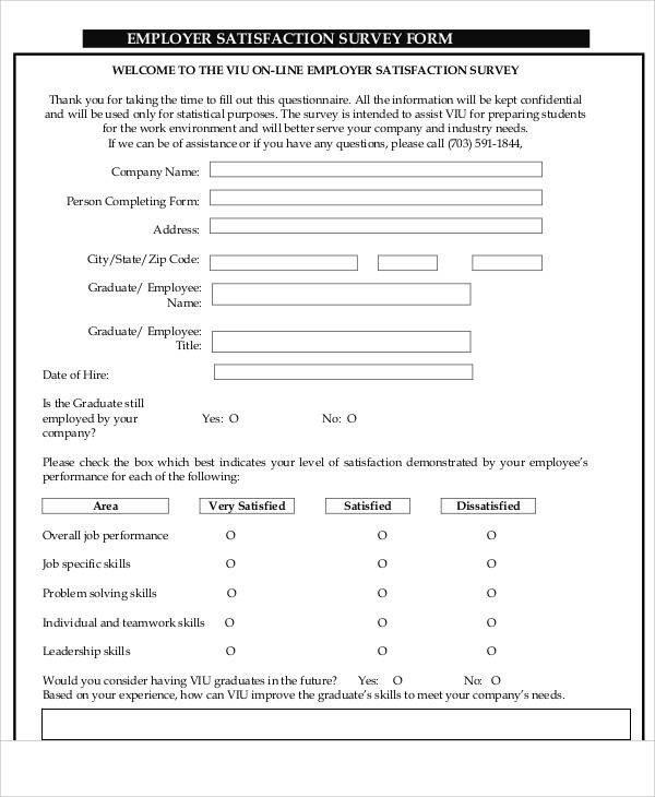 60 Sample Survey Forms Word PDF