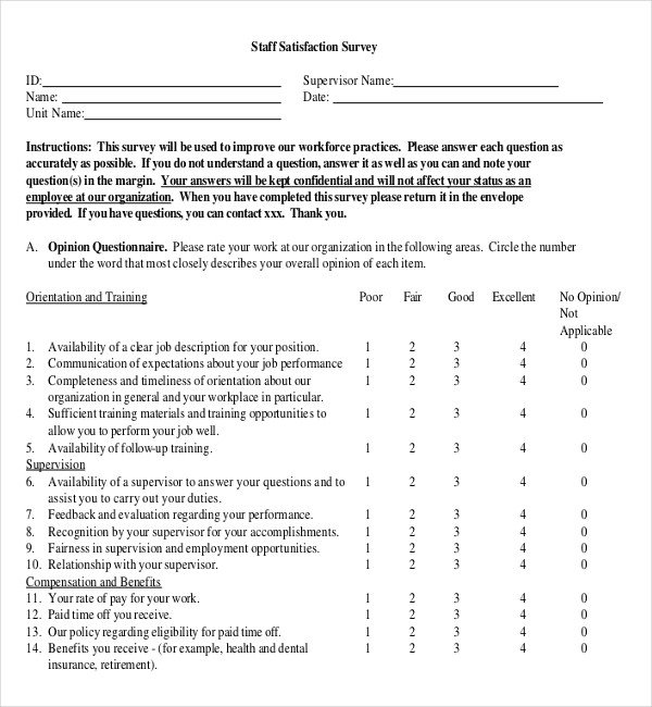 Satisfaction Survey Template – 20 Free Word Excel PDF
