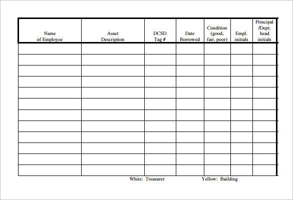 Sample Equipment Sign Out Sheet 14 Documents in PDF
