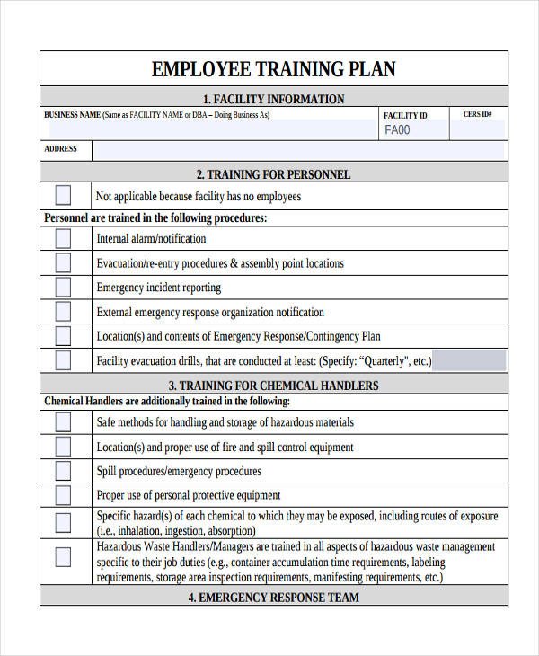 11 Training Plan Examples Samples