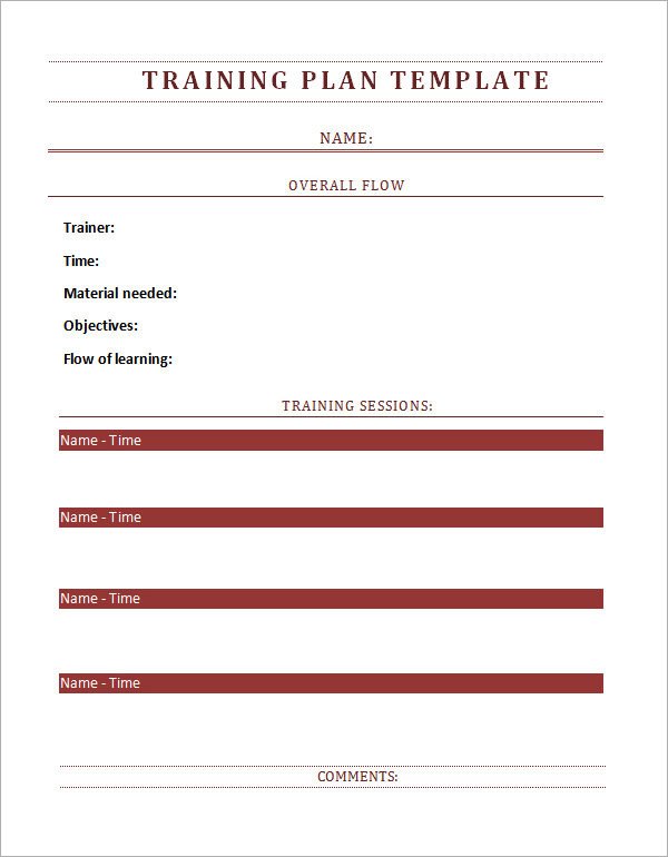 Training Plan Template 16 Download Free Documents in