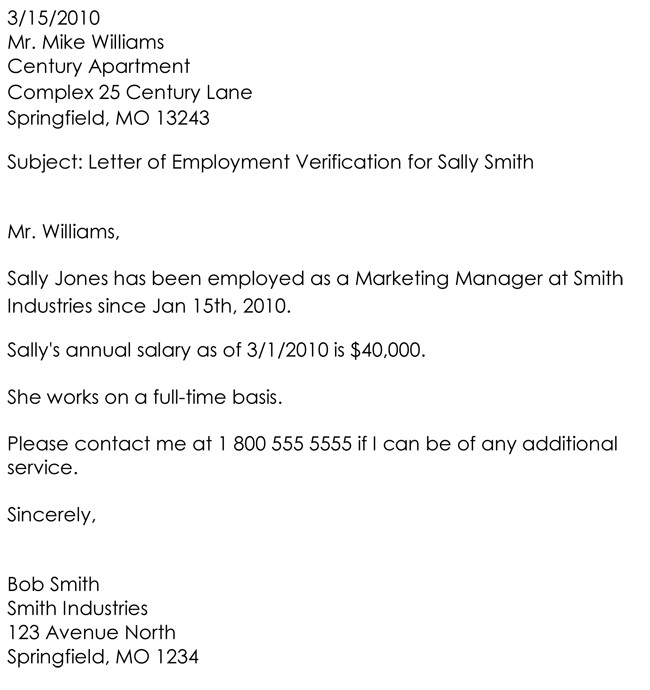 Employment Verification Letter 8 Samples to Choose From
