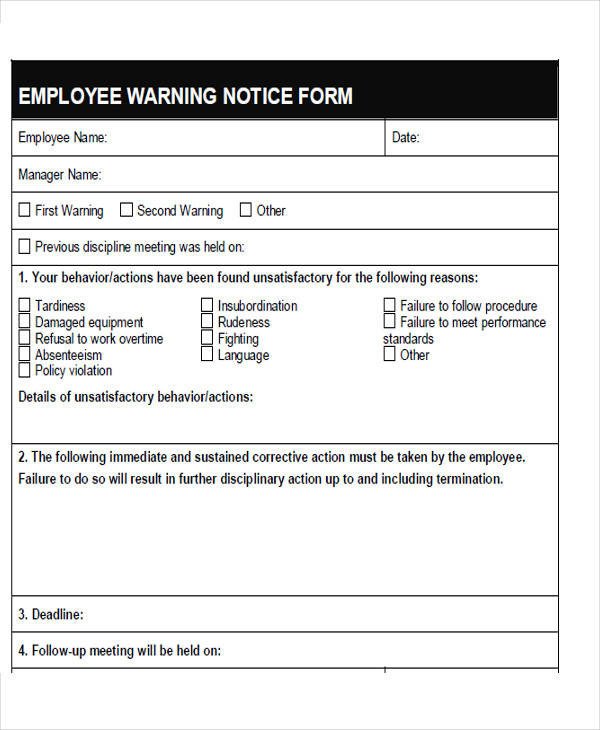 Notice Form Example