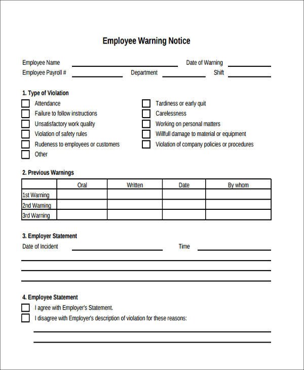 Sample Notice Forms