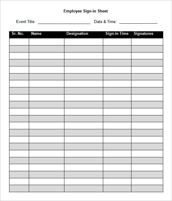 75 Sign In Sheet Templates DOC PDF