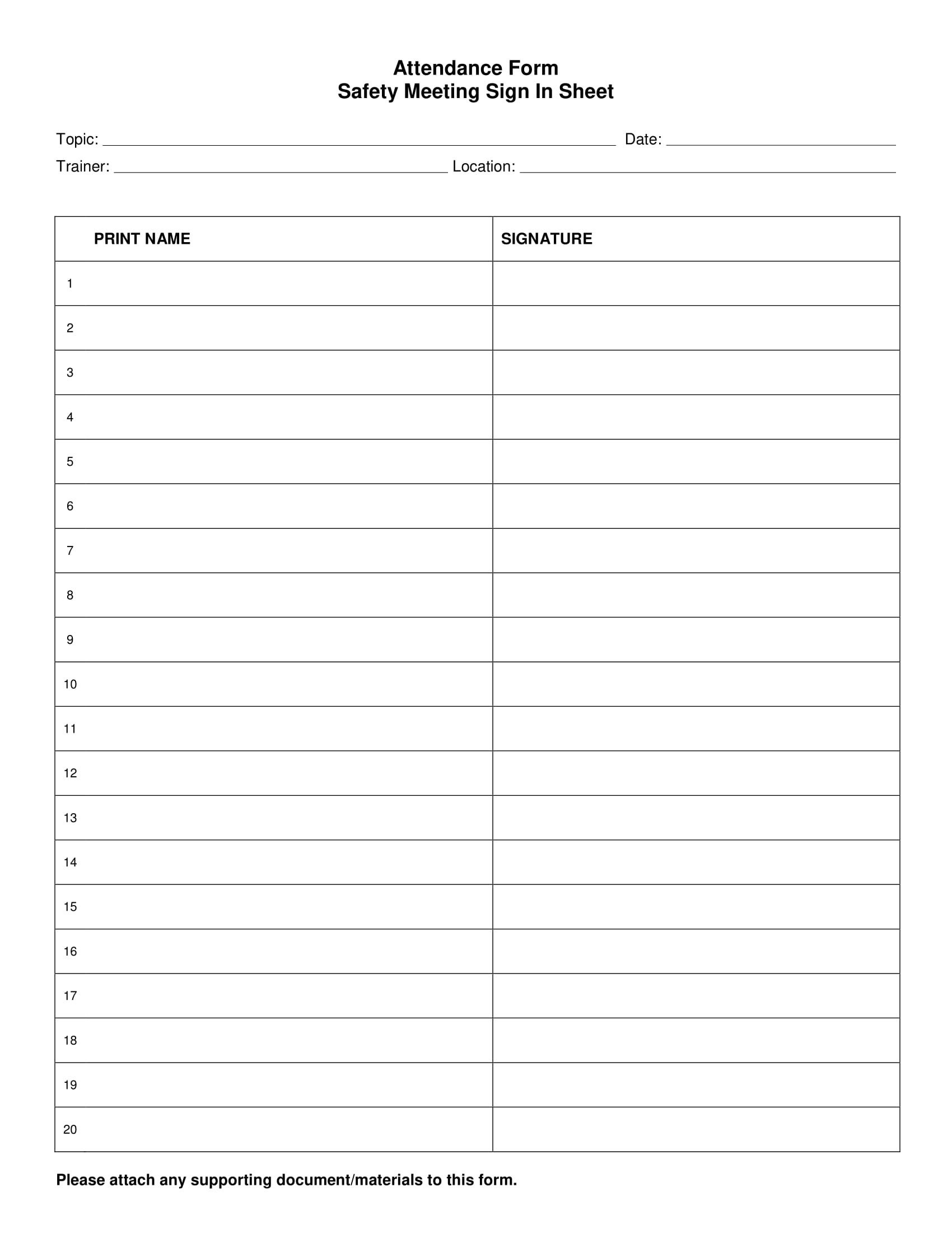 9 Employee Attendance Form Examples PDF Word