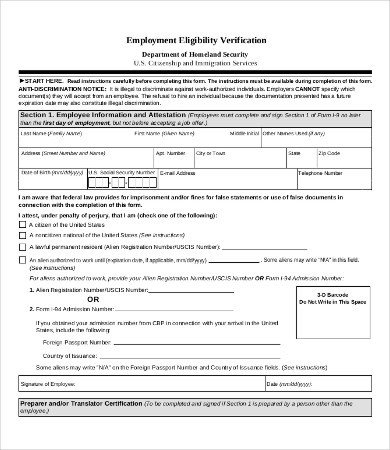 Employment Verification Form 12 Free Word PDF