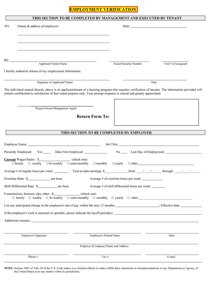 5 Employment verification form templates to Hire Best Employee