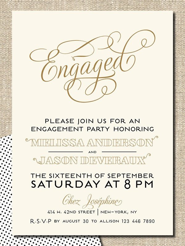 card template Engagement Party Invitation Card