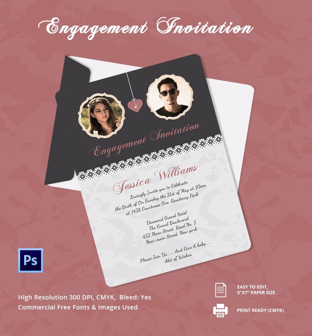 Engagement Invitation Template 25 Free PSD AI Vector