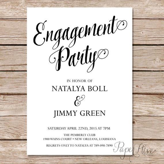 Modern Calligraphy Engagement Party Invitation calligraphy