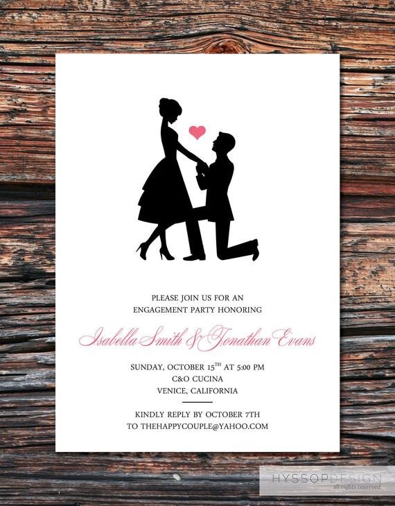Printable DIY Sweet Silhouette Proposal Engagement Party