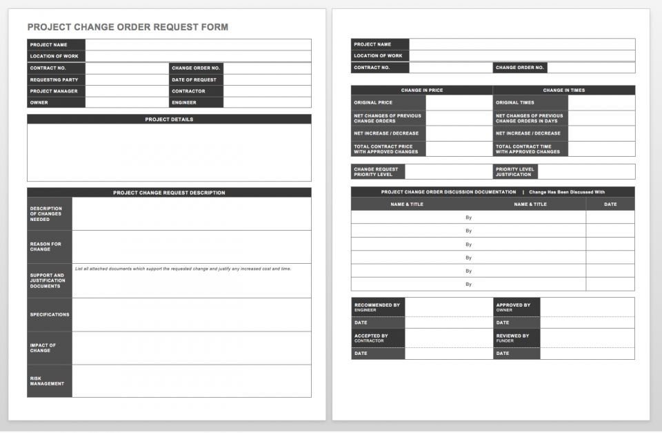 plete Collection of Free Change Order Forms
