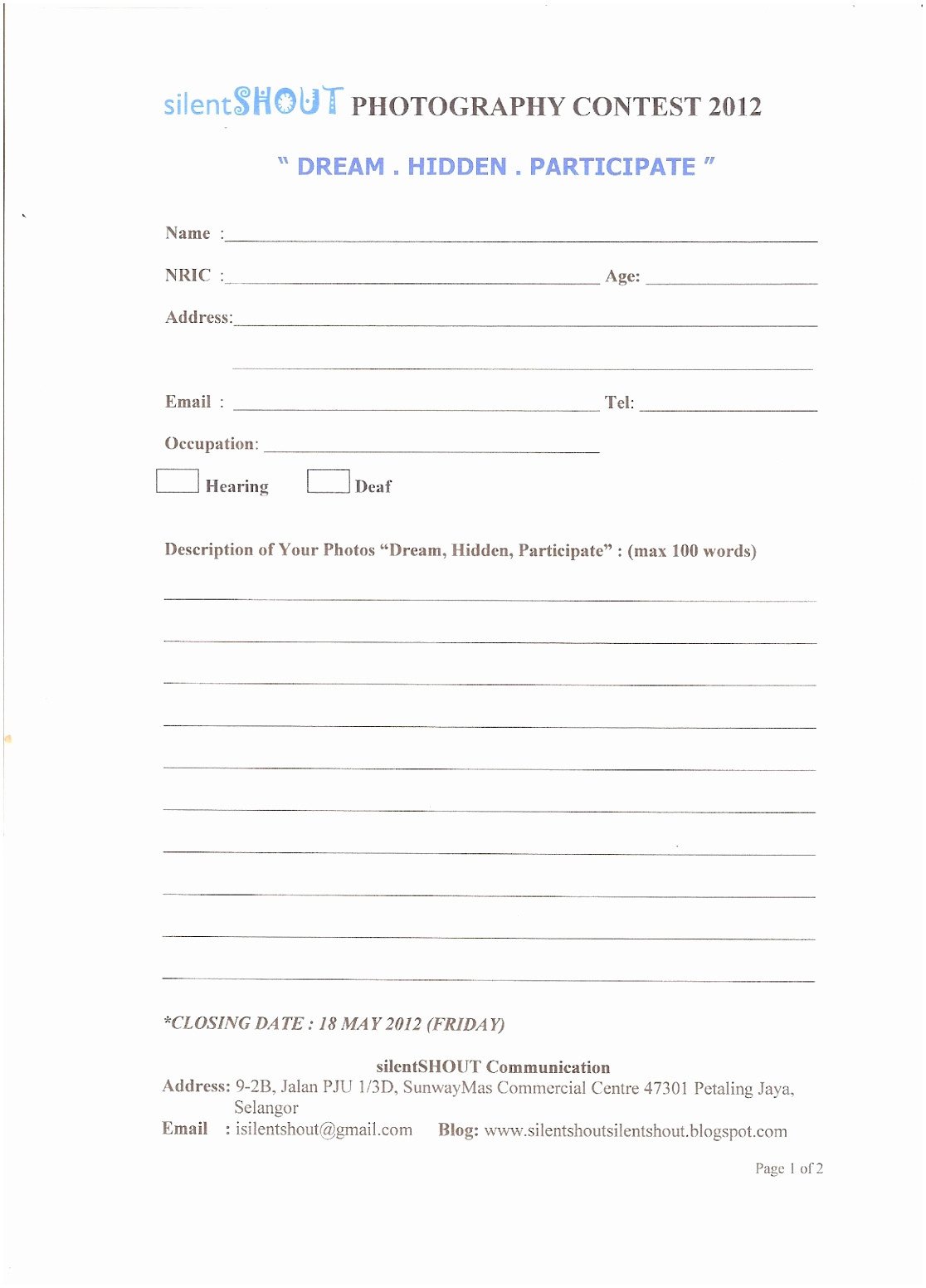 10 Entry form Template Word Ywijr
