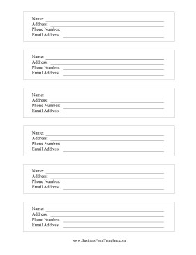 Entry Form White Template