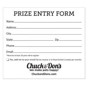 Raffle Entry Form Template