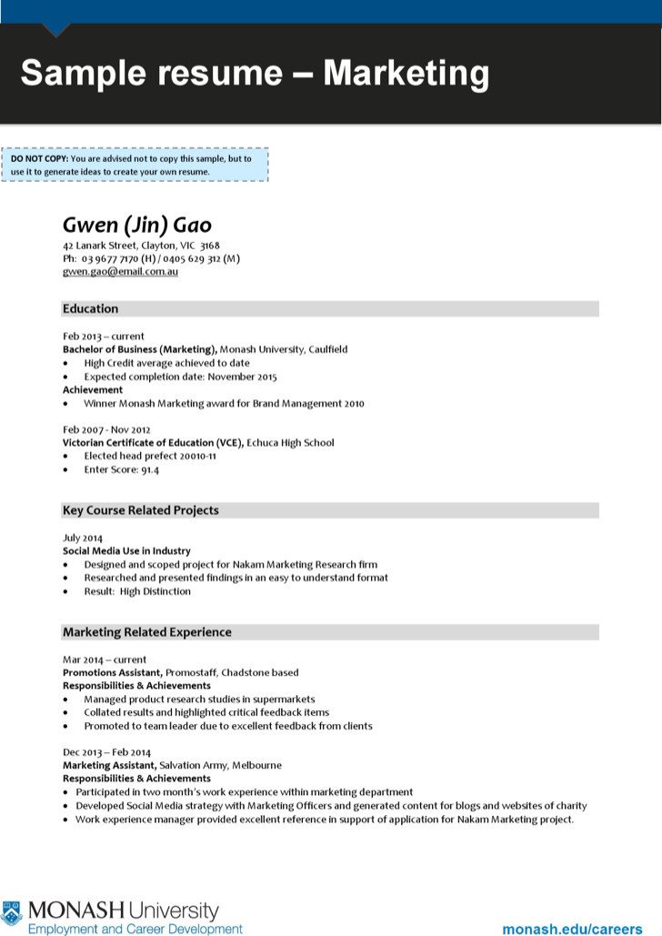 7 Marketing Resume Template Free Download