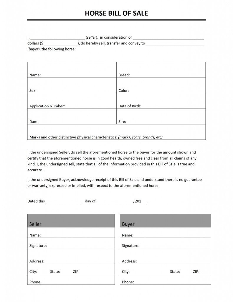 Bill of Sale Word Templates Free Word Templates