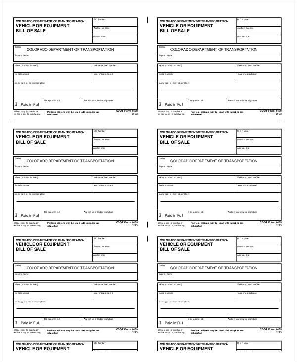 Bill of Sale Template 15 Free Word PDF Documents