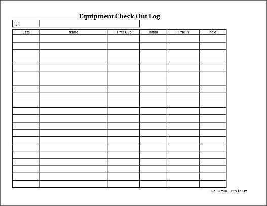 Free Easy Copy Basic Equipment Check Out Wide from Formville