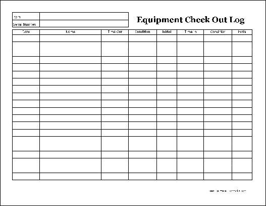 Free Easy Copy Detailed Equipment Check Out Wide from